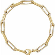 14K Yellow 1 CTW Natural Diamond Link 7' Bracelet