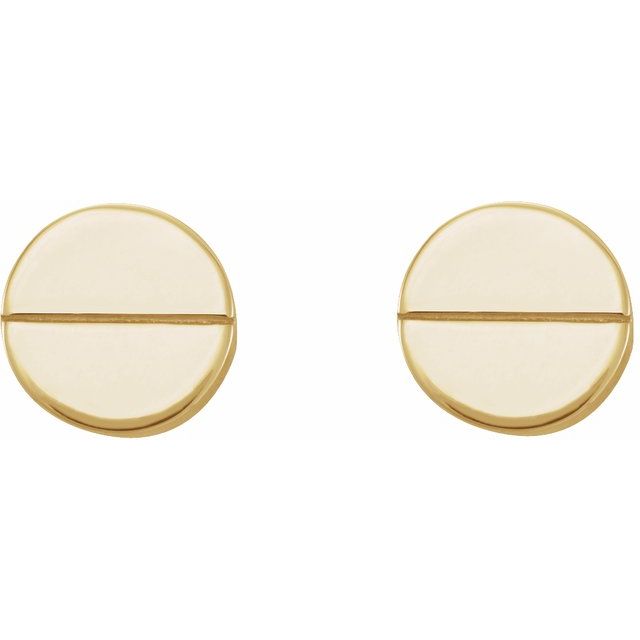 14K Yellow 4.9 mm Geometric 6 mm Press Fit Back Earrings