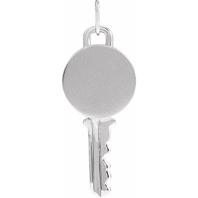 Sterling Silver Engravable Key Pendant