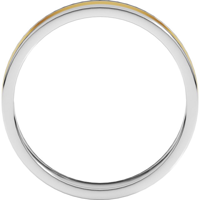 14K White/Yellow 4 mm Flat Band
