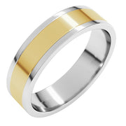 14K White/Yellow 5 mm Flat Band
