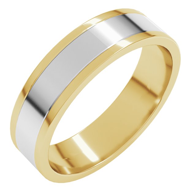 14K Yellow/White 5 mm Flat Band Size 11