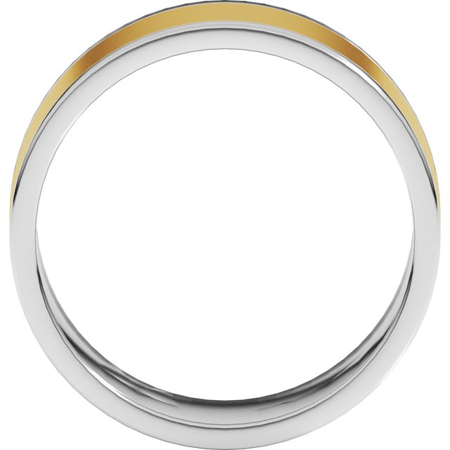 14K White/Yellow 8 mm Flat Band Size 10.5