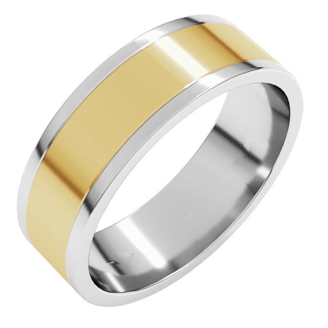 14K White/Yellow 6 mm Flat Band Size 12