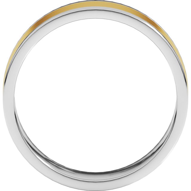 14K White/Yellow 6 mm Flat Band