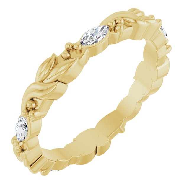 14k Yellow 1/4 Ctw Natural Diamond Eternity Band Size 6