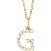 14K Yellow 1/5 CTW Lab-Grown Diamond Initial G 16-18' Necklace