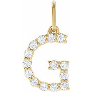 14K Yellow 1/5 CTW Lab-Grown Diamond Initial G Pendant