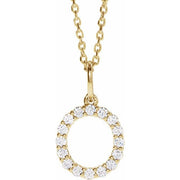 14K Yellow 1/4 CTW Lab-Grown Diamond Initial O 16-18' Necklace
