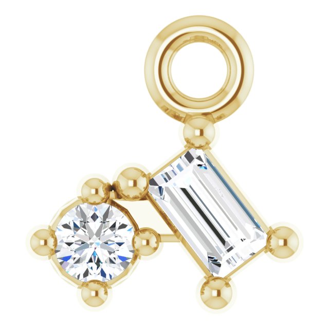14k Yellow .04 Ctw Natural Diamond Dangle