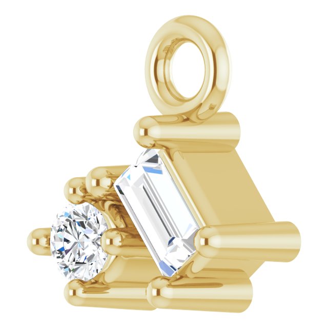 14k Yellow .04 Ctw Natural Diamond Dangle