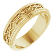 14K Yellow Patterned Band Size 9.5