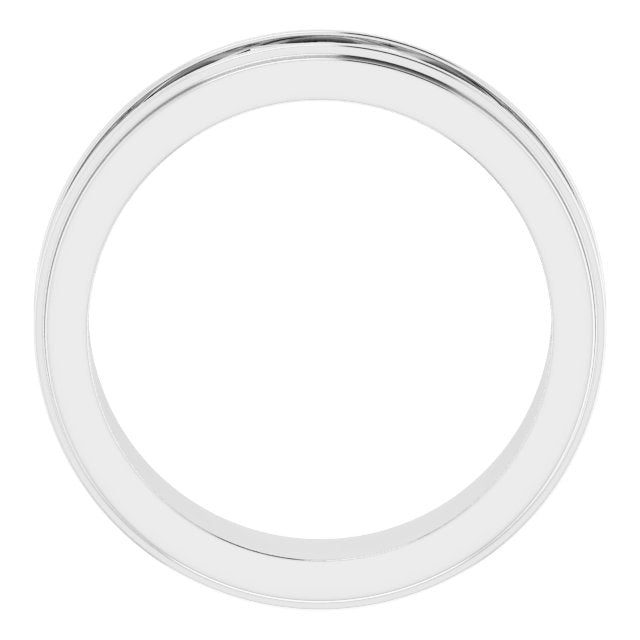 14K White Patterned Band Size 8.5