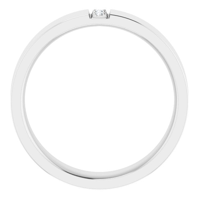 14K White .05 CTW Natural Diamond Band Size 9