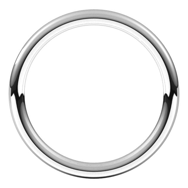 Sterling Silver 2 mm Full Round Comfort-Fit Band