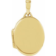 14K Yellow Engravable Oval Locket