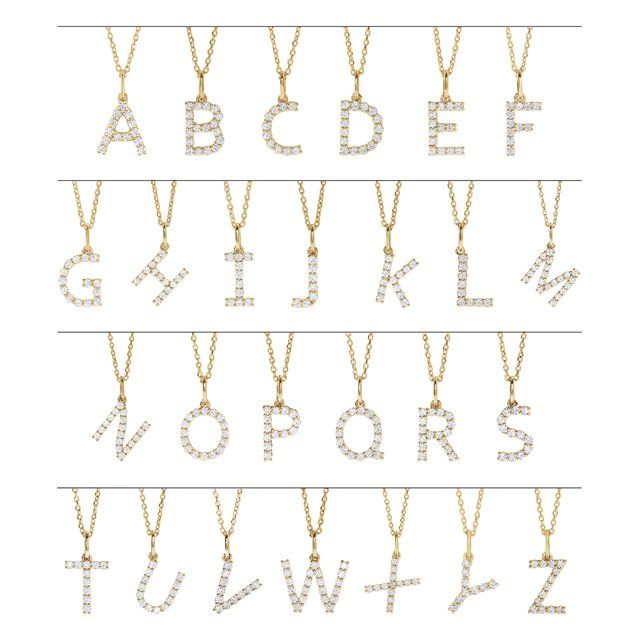 14K Yellow 1/5 CTW Lab-Grown Diamond Initial G 16-18' Necklace