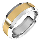 14K White/Yellow 7 mm Flat Band Size 11