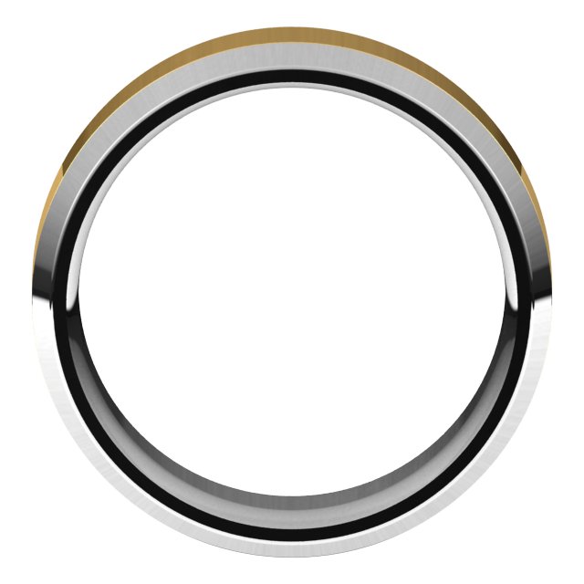 14K White/Yellow 8 mm Flat Band Size 10