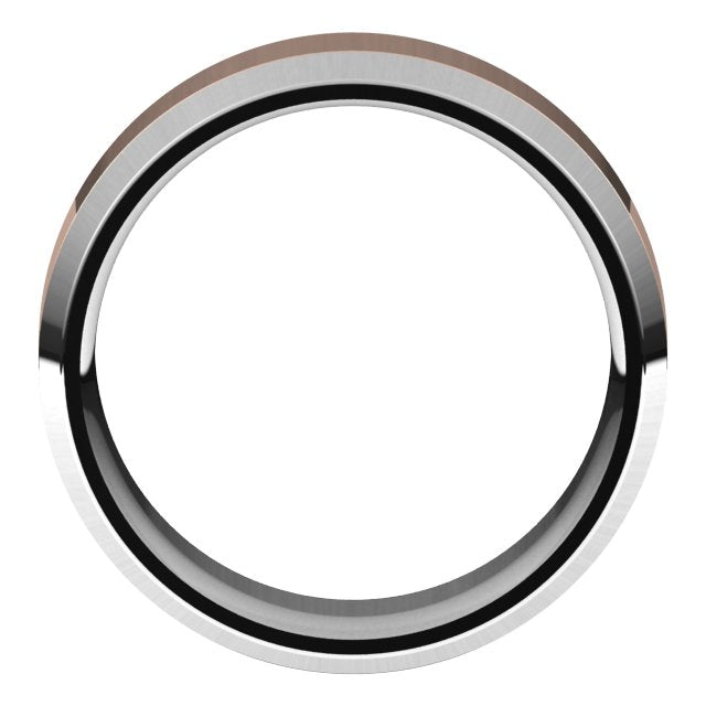 14K White/Rose 8 mm Flat Band Size 10.5