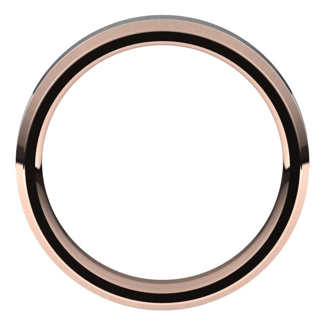 14K Rose/White 5 mm Flat Band Size 8