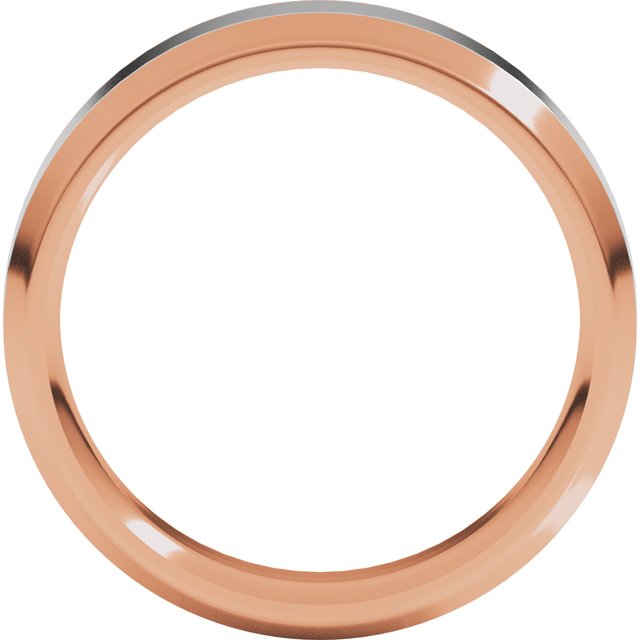 14K Rose/White 6 mm Flat Band Size 8