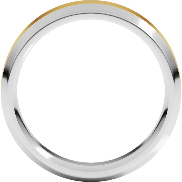 14K White/Yellow 6 mm Flat Band Size 10