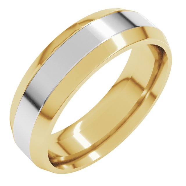14K Yellow/White 6 mm Flat Band Size 7