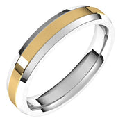 14K White/Yellow 4 mm Flat Band Size 10