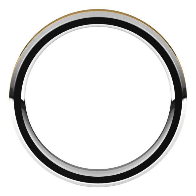 14K White/Yellow 4 mm Flat Band Size 12.5