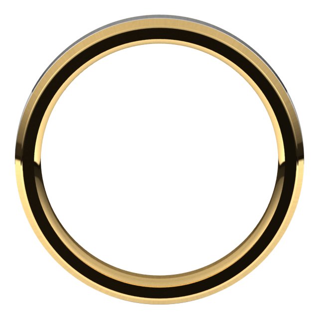 14K Yellow/White 4 mm Flat Band Size 7.5