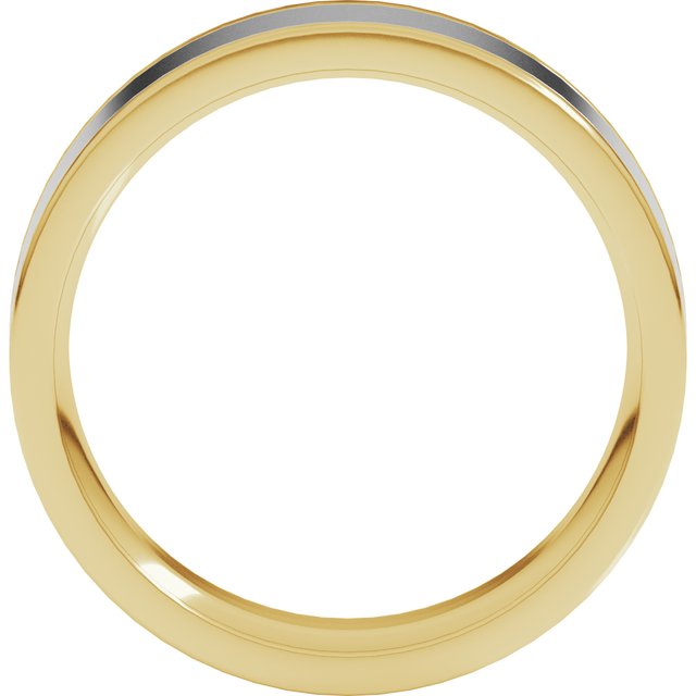 14k Yellow/white 6 Mm Comfort-fit Flat Band Size 10