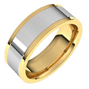 14K Yellow/White Flat Band Size 9.5