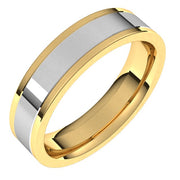 14K Yellow/White Flat Band Size 11