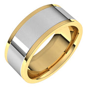 14k Yellow/white 8 Mm Comfort-fit Flat Band Size 14.5