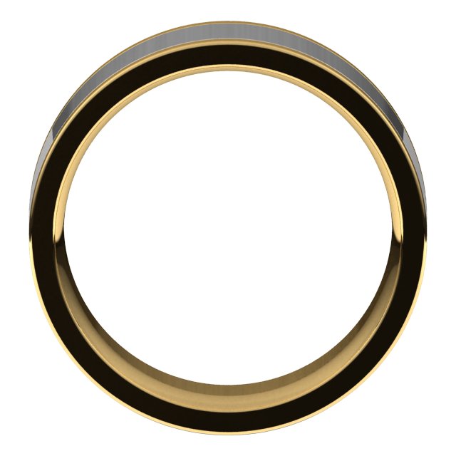 14k Yellow/white 8 Mm Comfort-fit Flat Band Size 14.5