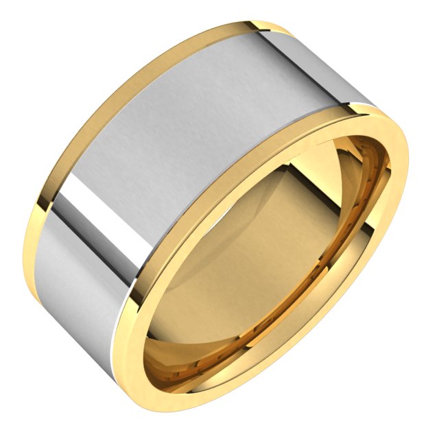 14K Yellow/White Flat Band Size 10.5