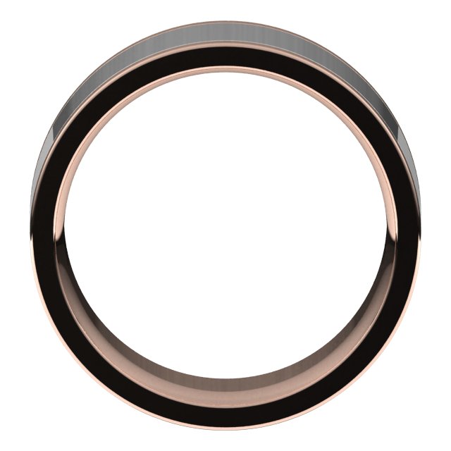 14K Rose/White Flat Band Size 10.5