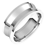 14K X1 White 8 mm Reversed Knife Edge Band Size 10.5