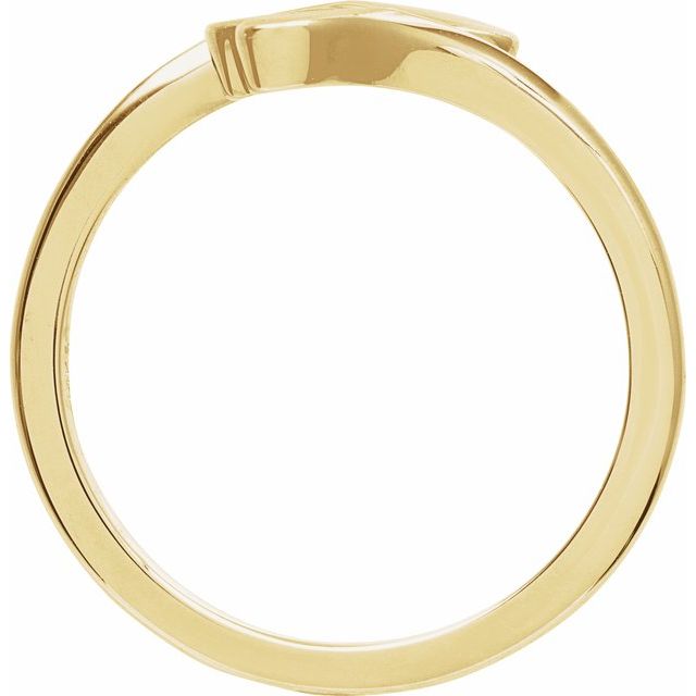 14K Yellow Engravable Double Heart Bypass Ring