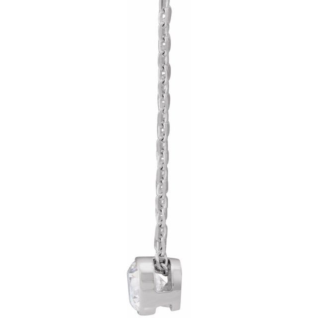 14K White 1/4 CTW Natural Diamond Ultra-Lightweight 16-18' Necklace