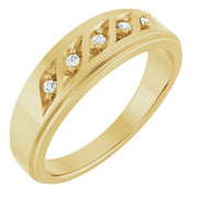 14K Yellow .07 CTW Natural Diamond Five-Stone Band