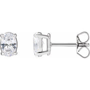 14K White 1 CTW Lab-Grown Diamond Stud Earrings