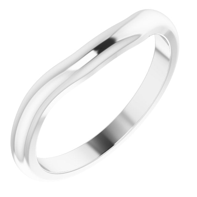 14K White 5x3 mm Oval Contour Matching Band