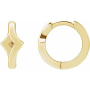 14K Yellow Geometric Right 12 mm Huge Hoop Earring