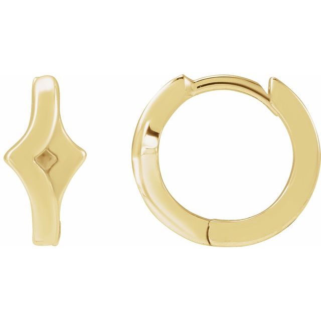 14K Yellow Geometric Left 12 mm Huge Hoop Earring