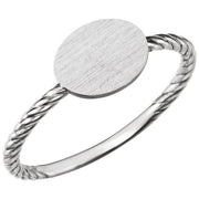 Continuum Sterling Silver Be Posh® Engravable Rope Signet Ring