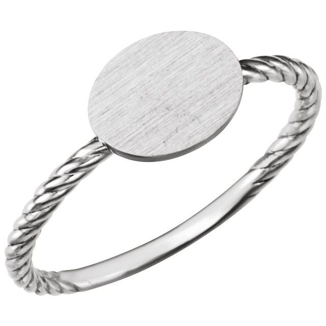 Continuum Sterling Silver Be Posh® Engravable Rope Signet Ring