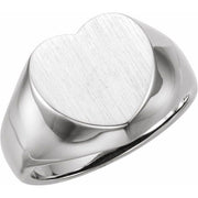 Sterling Silver Heart Signet Ring