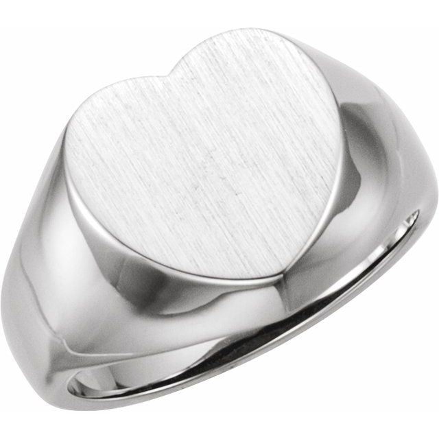 Sterling Silver Heart Signet Ring